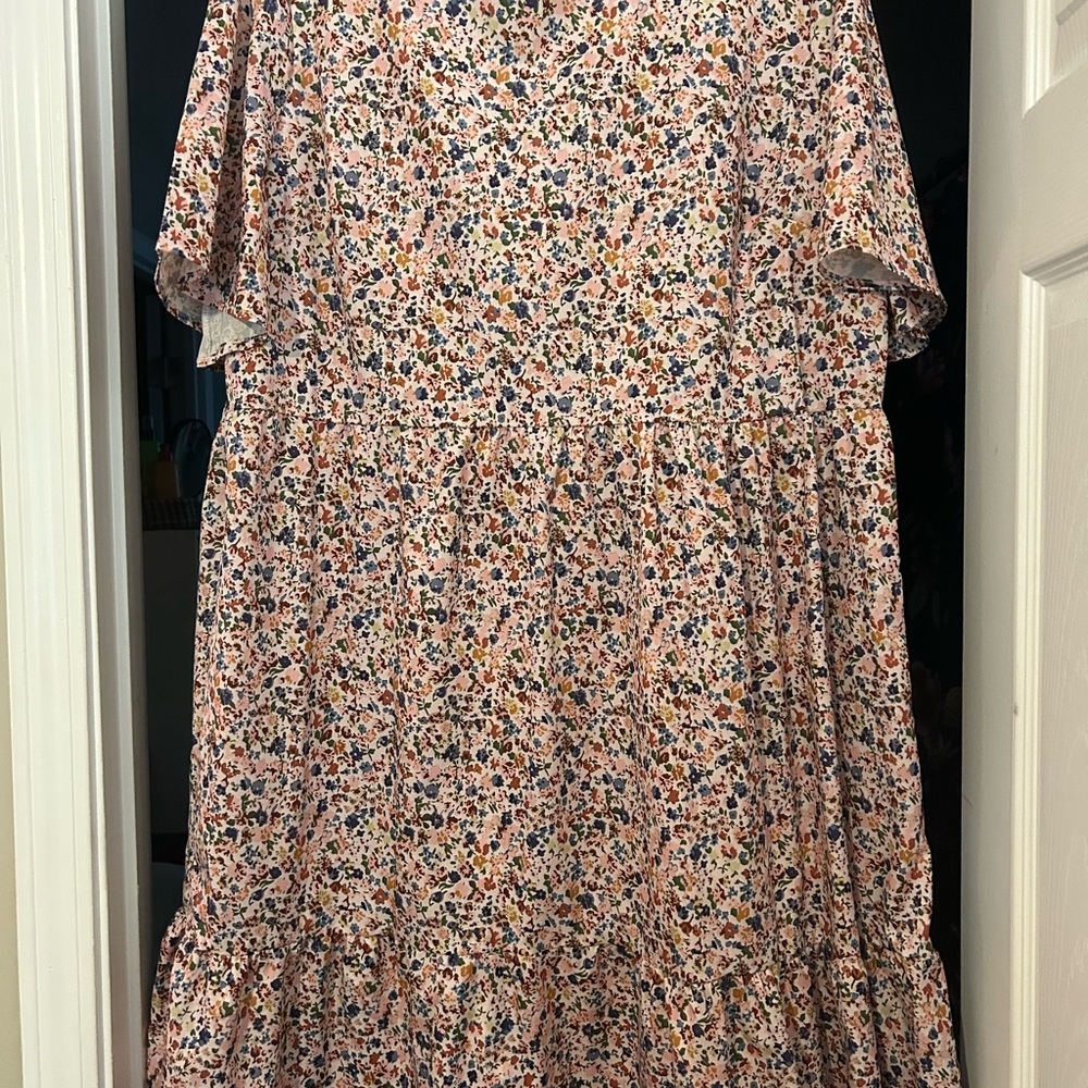 SHEIN Multicolor Floral Midi Dress